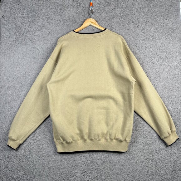 Vintage Sweater Mens Size Large Beige Golf Grandpa Embroidered Crew Neck Fleece - Picture 5 of 15